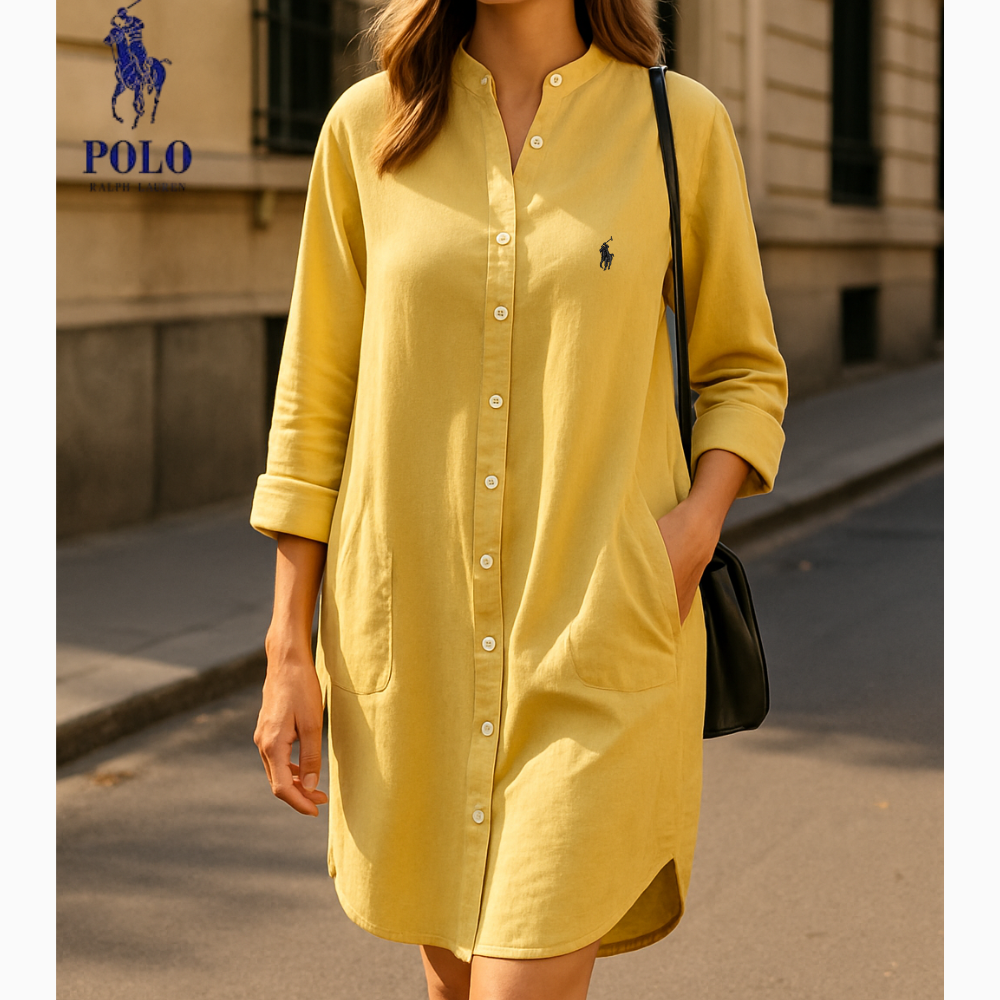 Robe-Chemise Élégante à Col Mao – R&L™