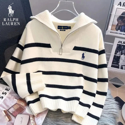 Merelion™ RL | Pull Rayé à Col Zippé