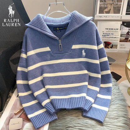 Merelion™ RL | Pull Rayé à Col Zippé