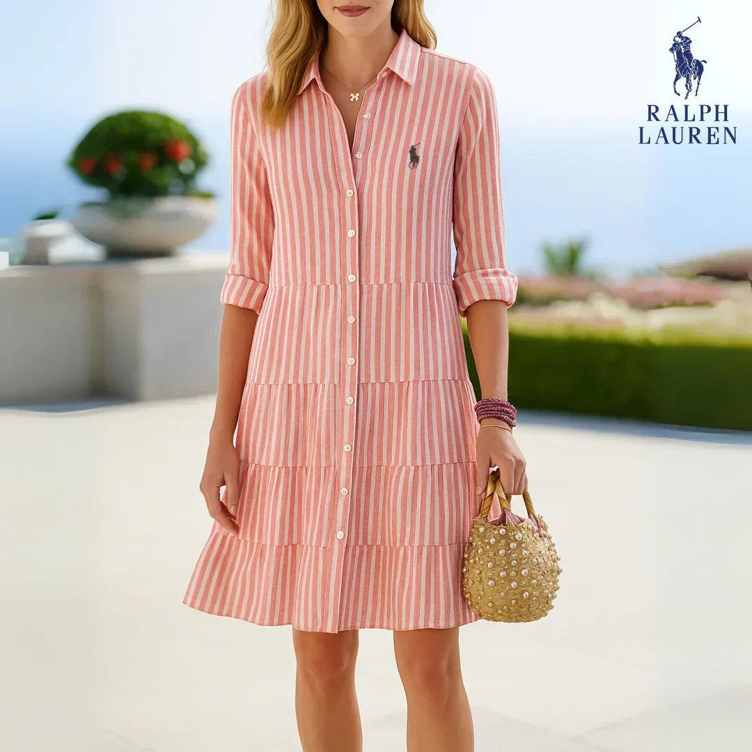 🇫🇷 Robe Chemise à Rayures – DESTOCKAGE