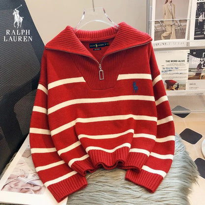 Merelion™ RL | Pull Rayé à Col Zippé