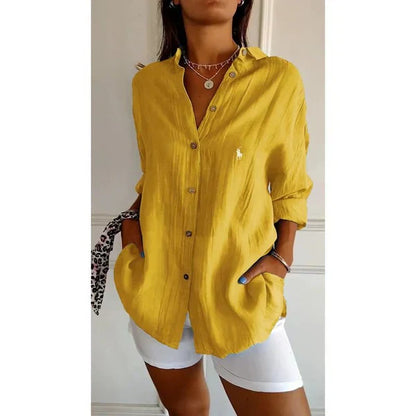 Sophia RL™ | Blouse Classique Femme avec Col Doux & Boutons