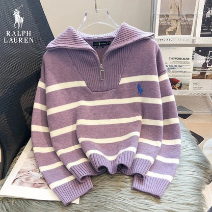 Merelion™ RL | Pull Rayé à Col Zippé