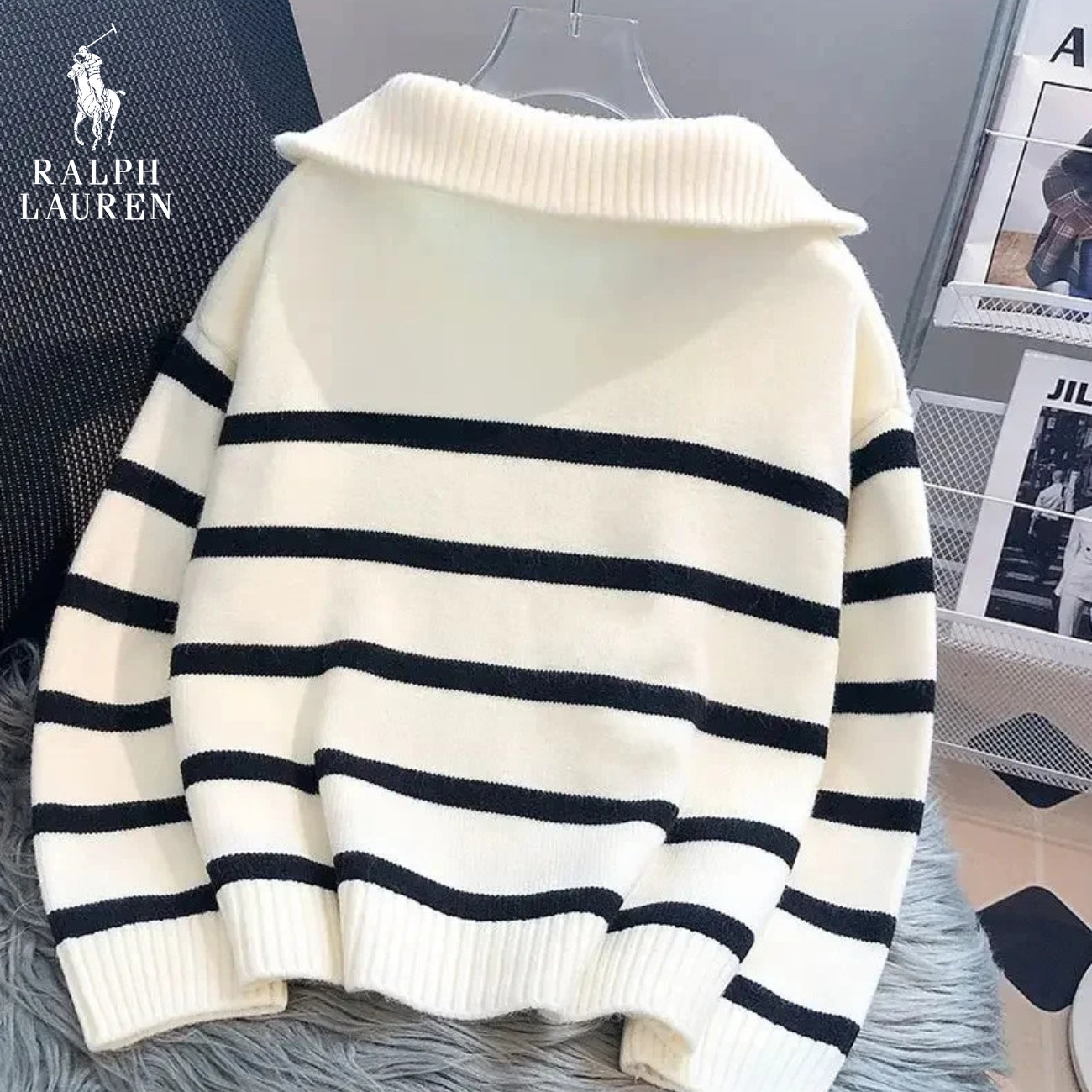 Merelion™ RL | Pull Rayé à Col Zippé