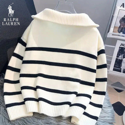 Merelion™ RL | Pull Rayé à Col Zippé