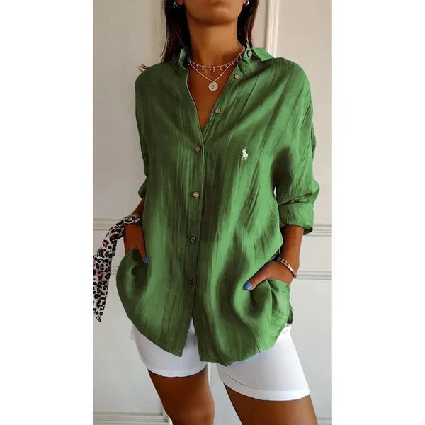 Sophia RL™ | Blouse Classique Femme avec Col Doux & Boutons