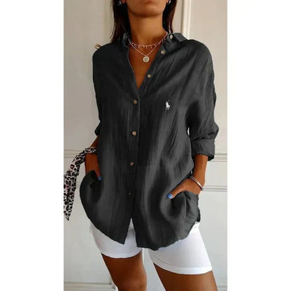 Sophia RL™ | Blouse Classique Femme avec Col Doux & Boutons
