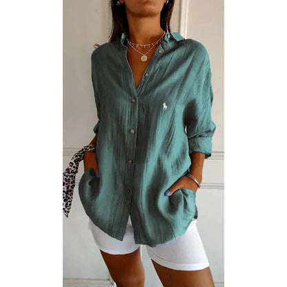 Sophia RL™ | Blouse Classique Femme avec Col Doux & Boutons