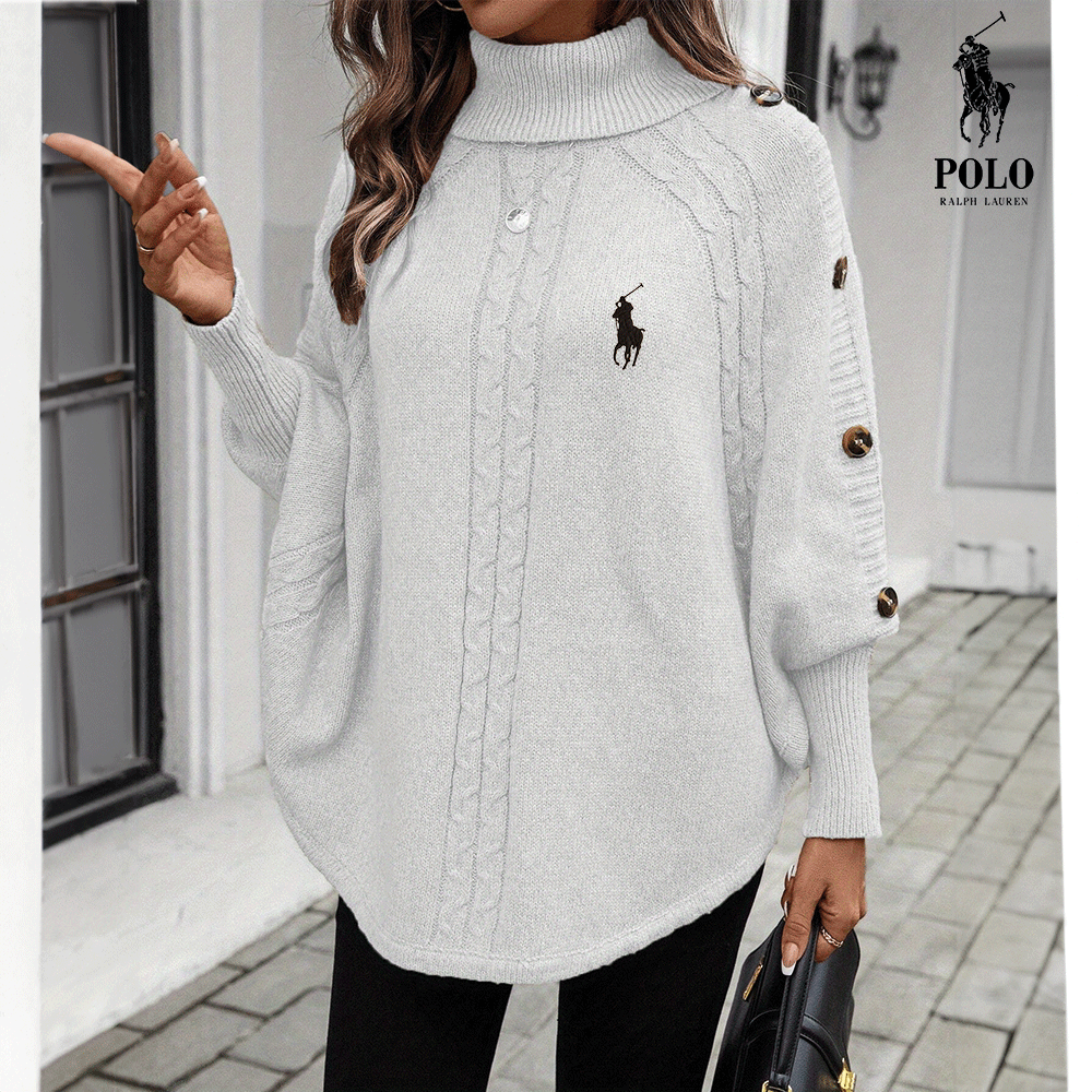 🇫🇷 RL - Pull Maille à Col Roulé Boutonné
