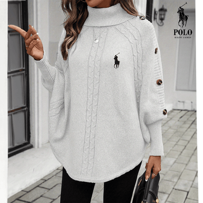 🇫🇷 RL - Pull Maille à Col Roulé Boutonné