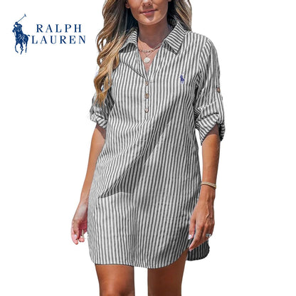 RL - Robe Chemise Femme à Rayures