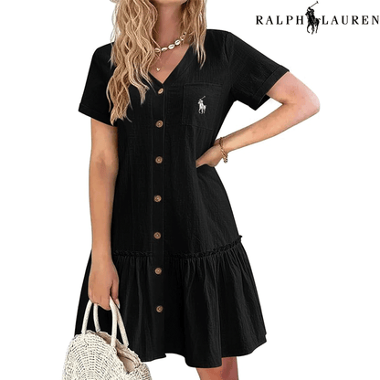 RL – Robe d’Été à Bretelles avec Coupe Cintrée