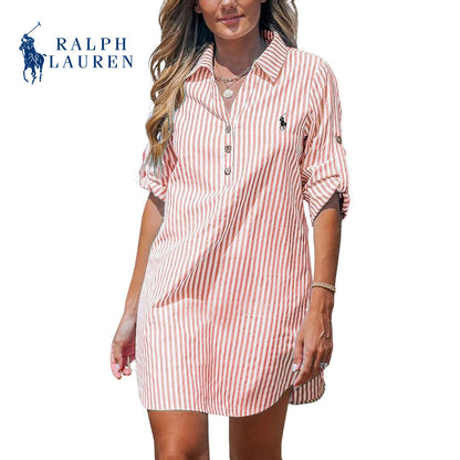 RL - Robe Chemise Femme à Rayures